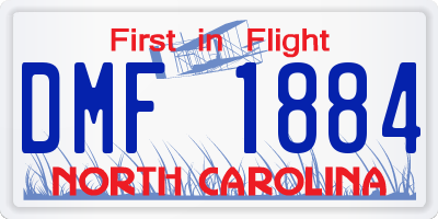 NC license plate DMF1884