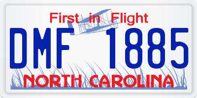 NC license plate DMF1885