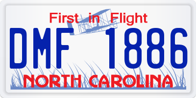 NC license plate DMF1886