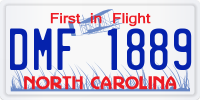 NC license plate DMF1889