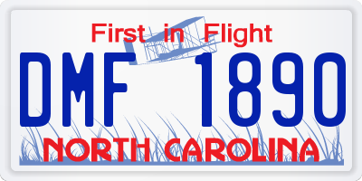 NC license plate DMF1890