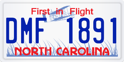 NC license plate DMF1891