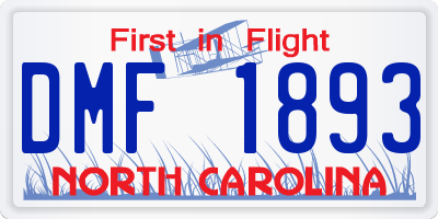 NC license plate DMF1893