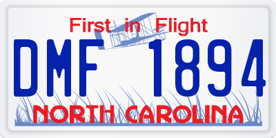 NC license plate DMF1894