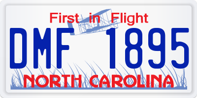 NC license plate DMF1895
