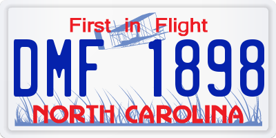 NC license plate DMF1898