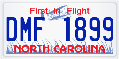NC license plate DMF1899