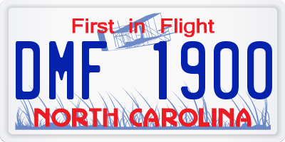 NC license plate DMF1900