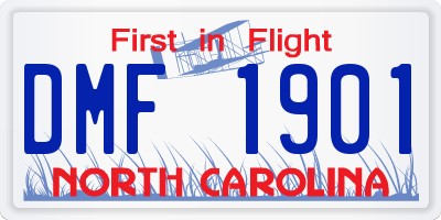 NC license plate DMF1901