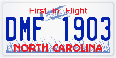 NC license plate DMF1903
