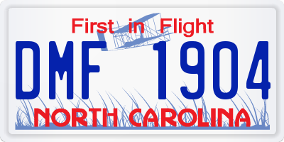 NC license plate DMF1904