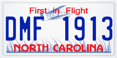 NC license plate DMF1913