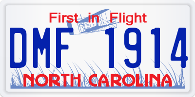 NC license plate DMF1914