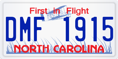 NC license plate DMF1915