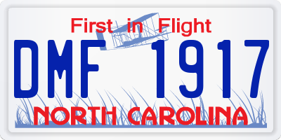 NC license plate DMF1917