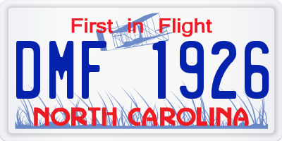 NC license plate DMF1926