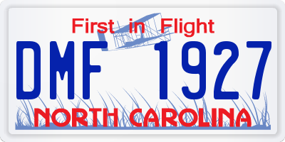 NC license plate DMF1927