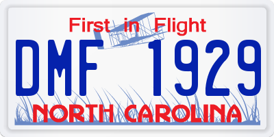 NC license plate DMF1929
