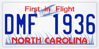 NC license plate DMF1936