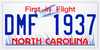 NC license plate DMF1937
