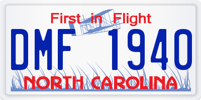 NC license plate DMF1940