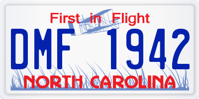 NC license plate DMF1942
