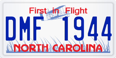 NC license plate DMF1944