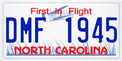 NC license plate DMF1945