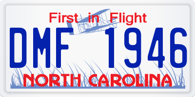 NC license plate DMF1946