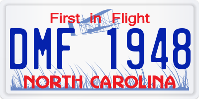 NC license plate DMF1948
