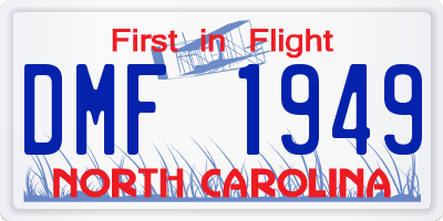 NC license plate DMF1949