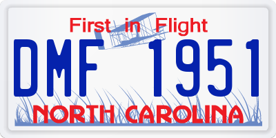 NC license plate DMF1951