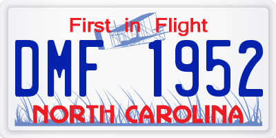 NC license plate DMF1952