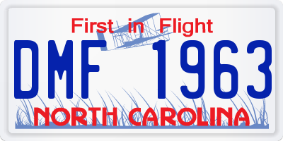 NC license plate DMF1963