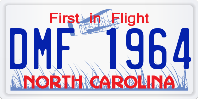 NC license plate DMF1964
