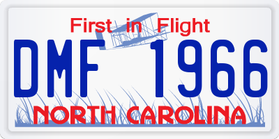 NC license plate DMF1966