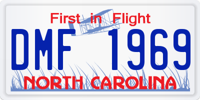 NC license plate DMF1969