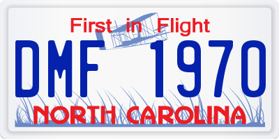 NC license plate DMF1970