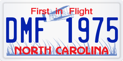 NC license plate DMF1975