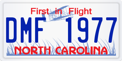 NC license plate DMF1977