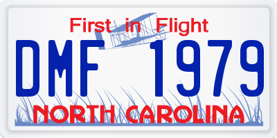 NC license plate DMF1979