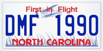 NC license plate DMF1990
