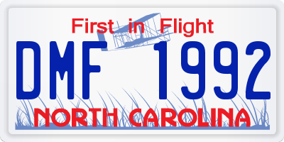 NC license plate DMF1992