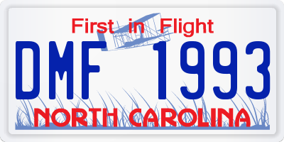 NC license plate DMF1993