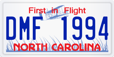 NC license plate DMF1994