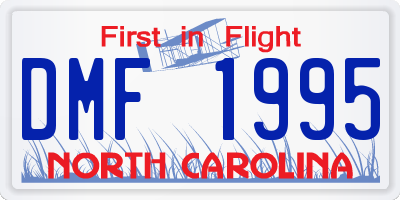 NC license plate DMF1995