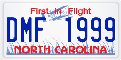 NC license plate DMF1999