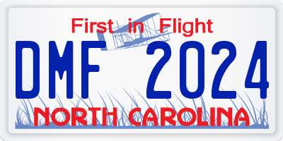 NC license plate DMF2024