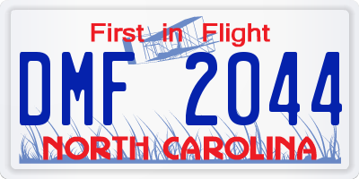 NC license plate DMF2044