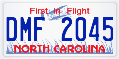 NC license plate DMF2045